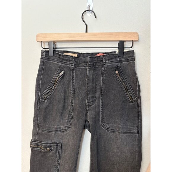 NEW Anthropologie Pilcro Demilune Cargo Bootcut Black Mid-Rise Denim Jeans 24 - Picture 5 of 16